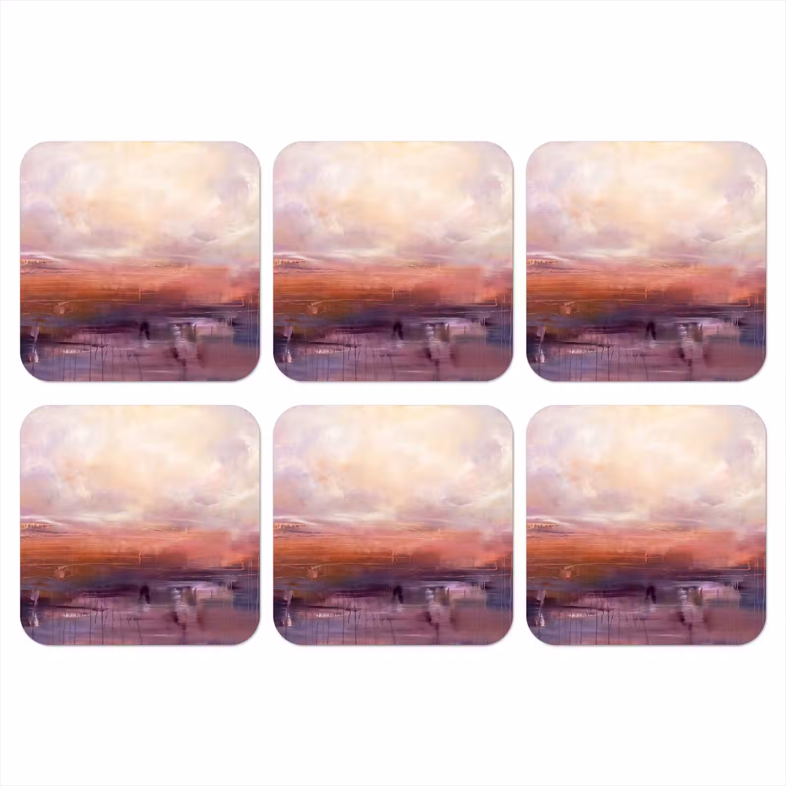 Onderzetter - Abstract - Landschap - Modern - Paars - Oranje — 1