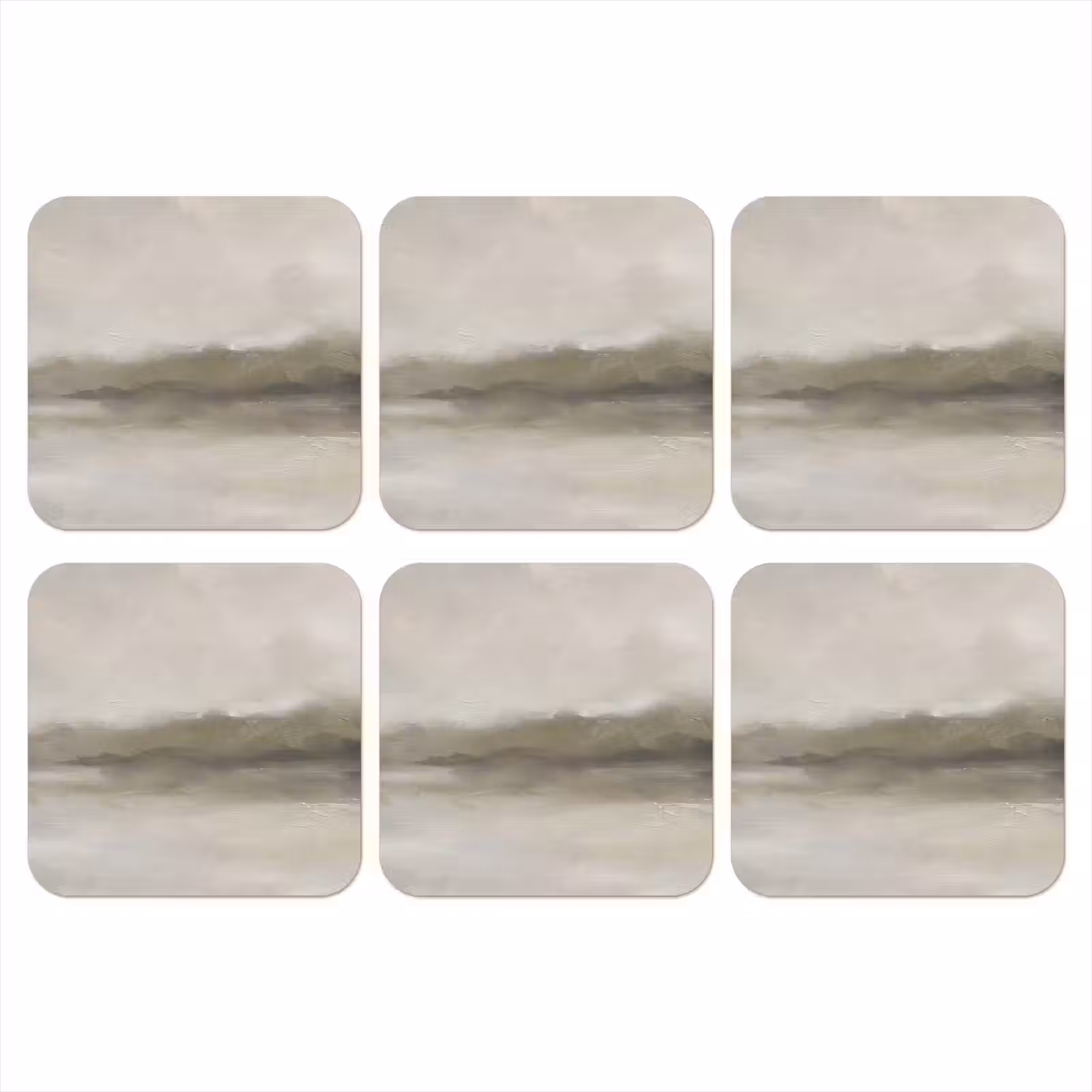 Onderzetter - Abstract - Landschap - Nevel - Modern - Grijs — 1