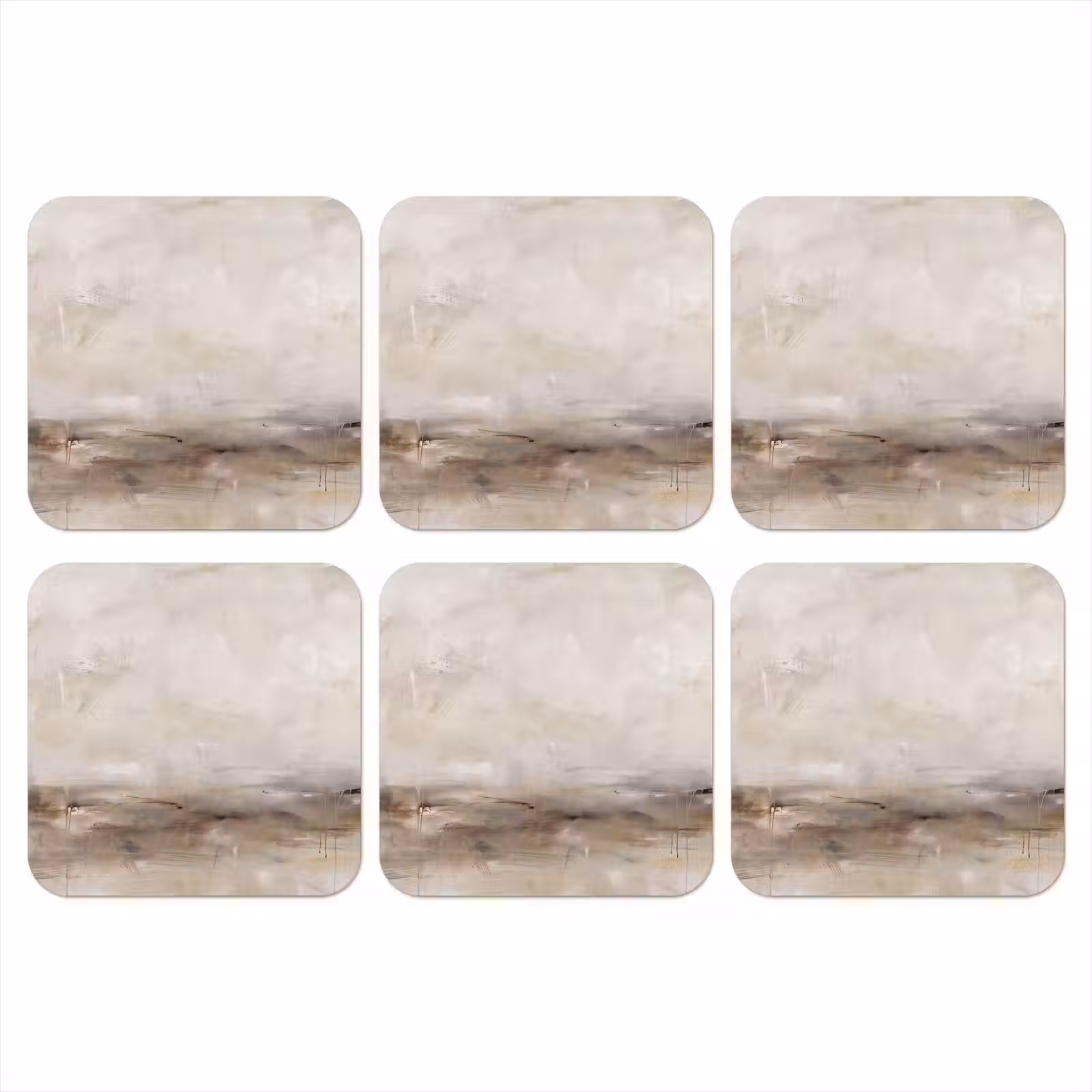 Onderzetter - Abstrakt - Landschap - Modern - Beige - Kunst — 1