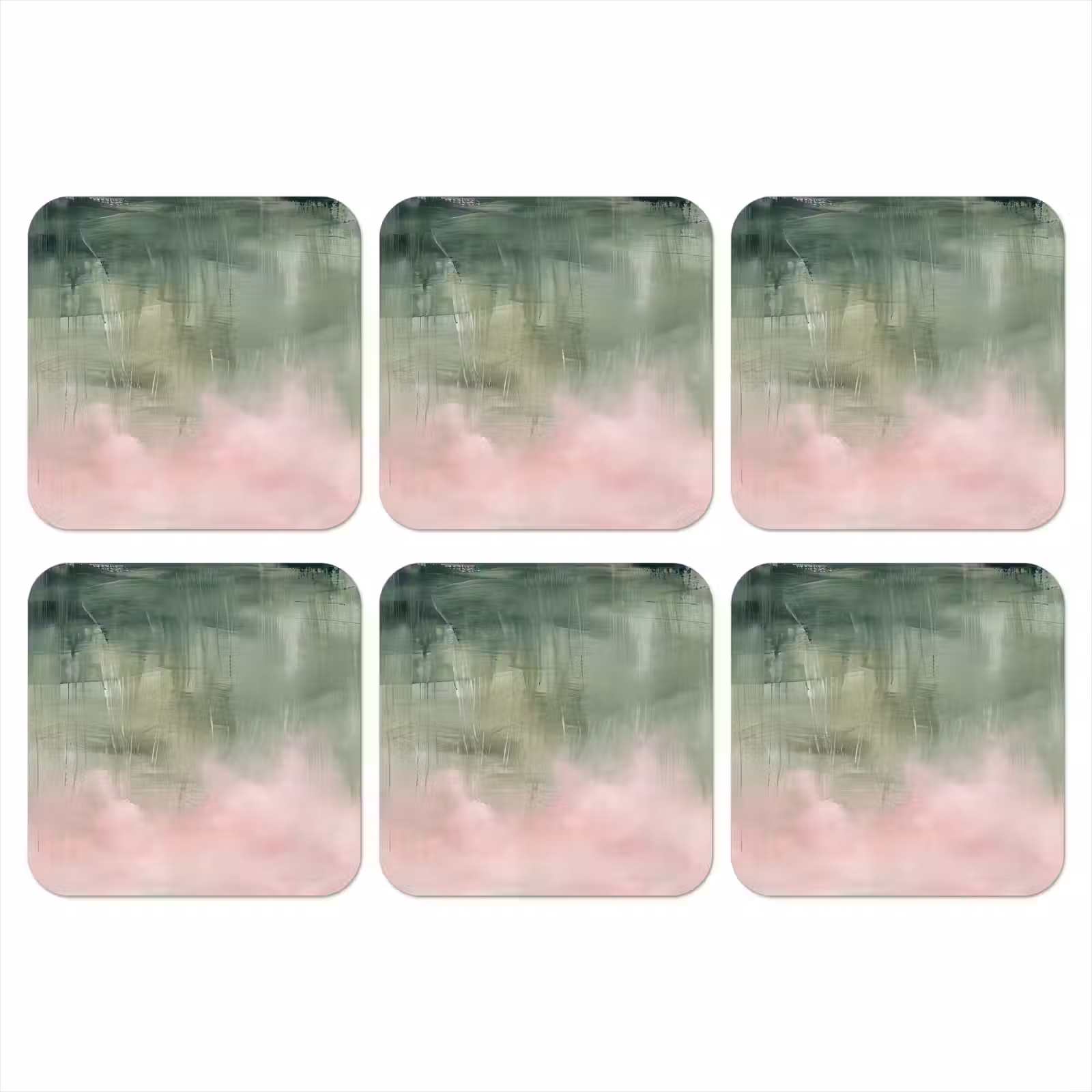 Onderzetter - Kunst - Abstract - Modern - Groen - Roze — 1