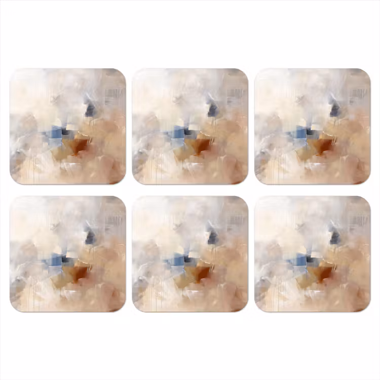 Onderzetter - Abstract - Borstelstreken - Modern - Beige - Kunst — 1
