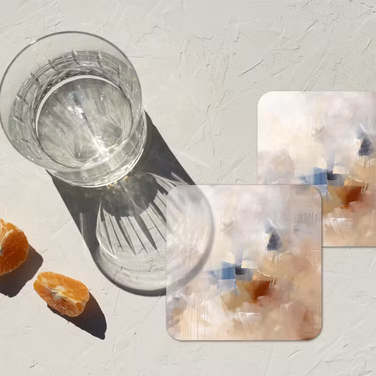 Onderzetter - Abstract - Borstelstreken - Modern - Beige - Kunst — 3