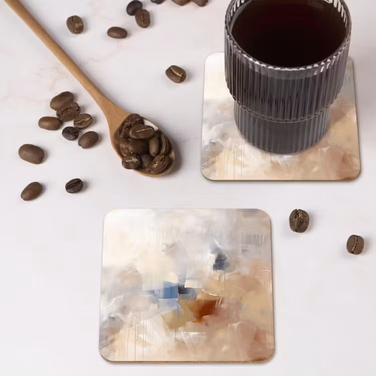 Onderzetter - Abstract - Borstelstreken - Modern - Beige - Kunst — 4