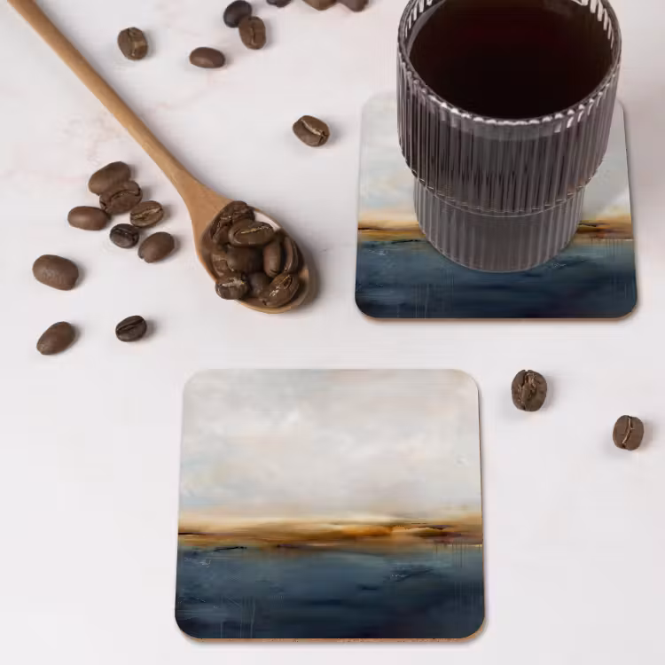 Onderzetter - Abstract - Horizon - Water - Modern - Beige — 4