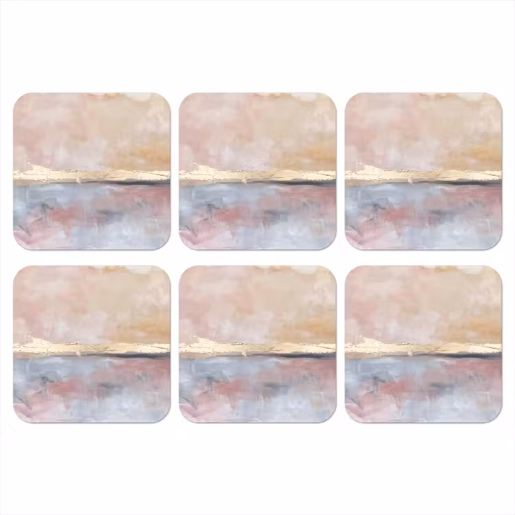 Onderzetter - Abstract - Horizontaal - Kunst - Roze - Goud — 1