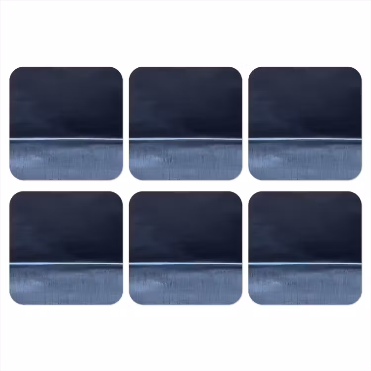Onderzetter - Abstract - Horizontale lijn - Minimalistisch - Donkerblauw - Kunst — 1