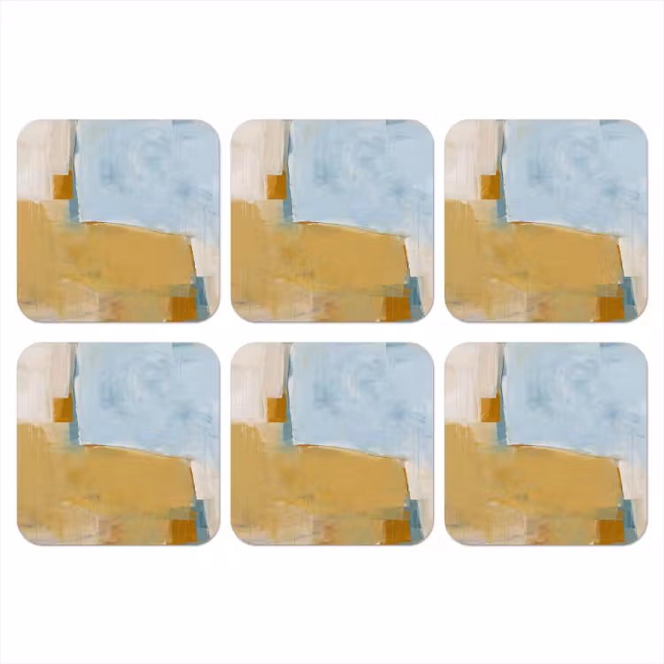 Onderzetter - Abstract - Kleuren - Kunst - Modern - Blauw — 1