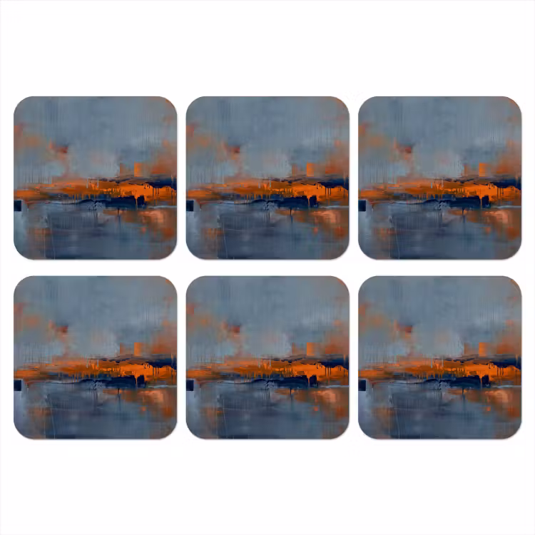 Onderzetter - Abstract - Kleuren - Modern - Oranje - Grijs — 1