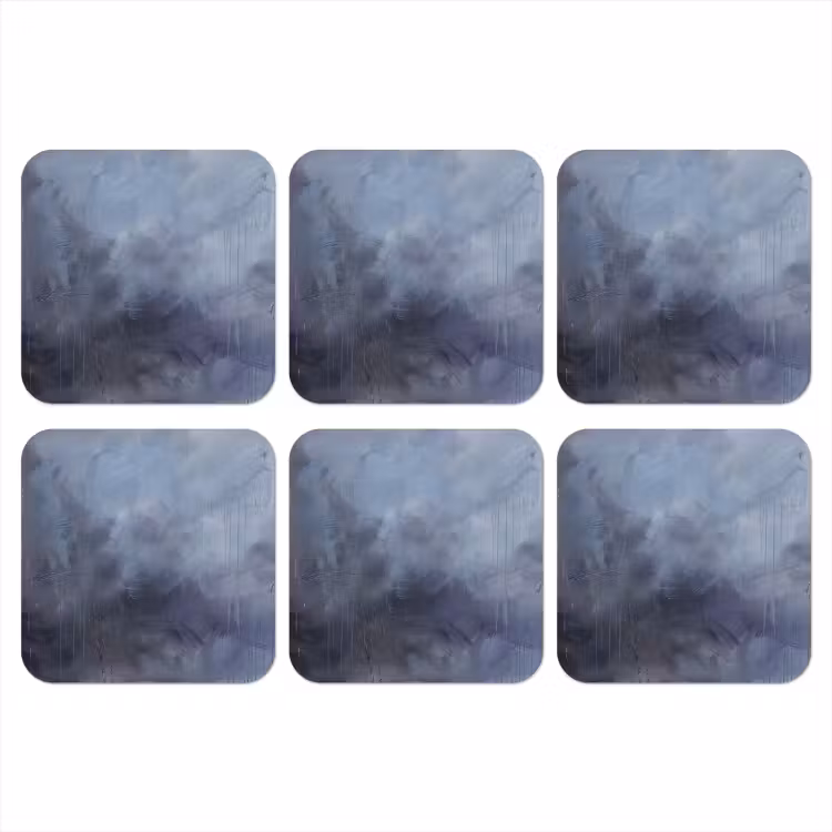 Onderzetter - Abstract - Kwaststreken - Modern - Kunst - Grijs — 1