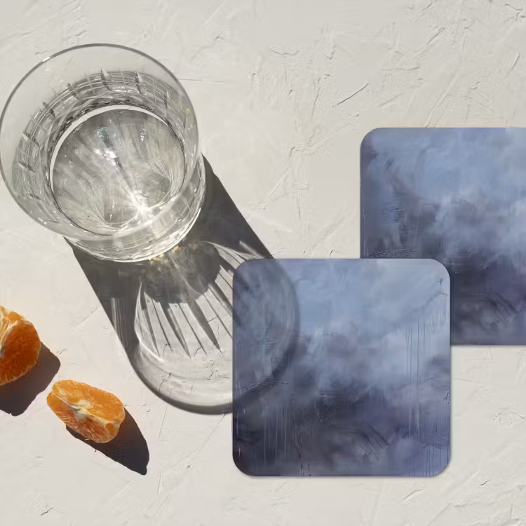 Onderzetter - Abstract - Kwaststreken - Modern - Kunst - Grijs — 3
