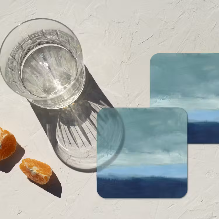 Onderzetter - Abstract - Lagen - Rust - Modern - Blauw — 3
