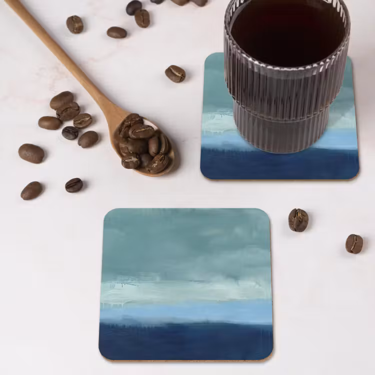 Onderzetter - Abstract - Lagen - Rust - Modern - Blauw — 4