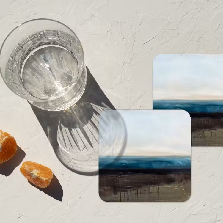 Onderzetter - Abstract - Landschap - Horizon - Blauw - Modern — 3