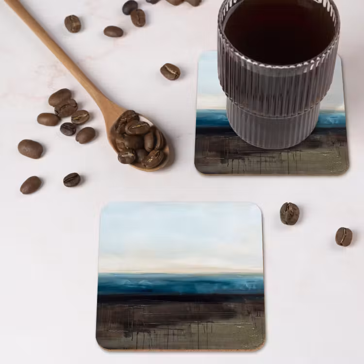 Onderzetter - Abstract - Landschap - Horizon - Blauw - Modern — 4