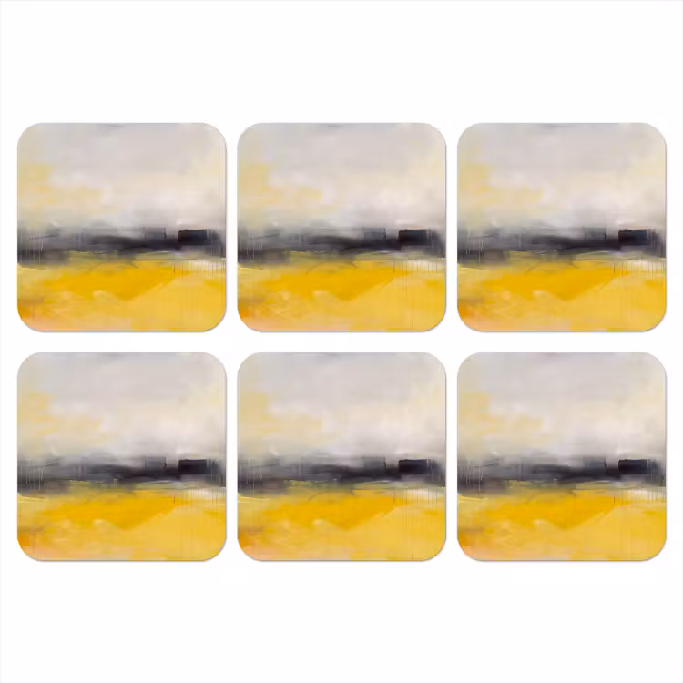 Onderzetter - Abstract - Landschap - Modern - Geel — 1