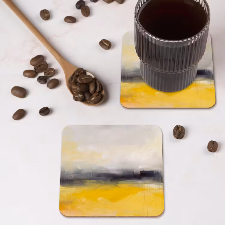 Onderzetter - Abstract - Landschap - Modern - Geel — 4