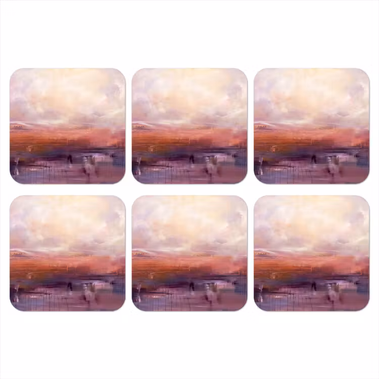 Onderzetter - Abstract - Landschap - Modern - Paars - Oranje — 1