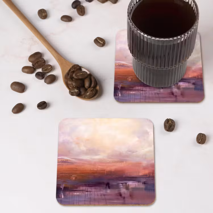 Onderzetter - Abstract - Landschap - Modern - Paars - Oranje — 4