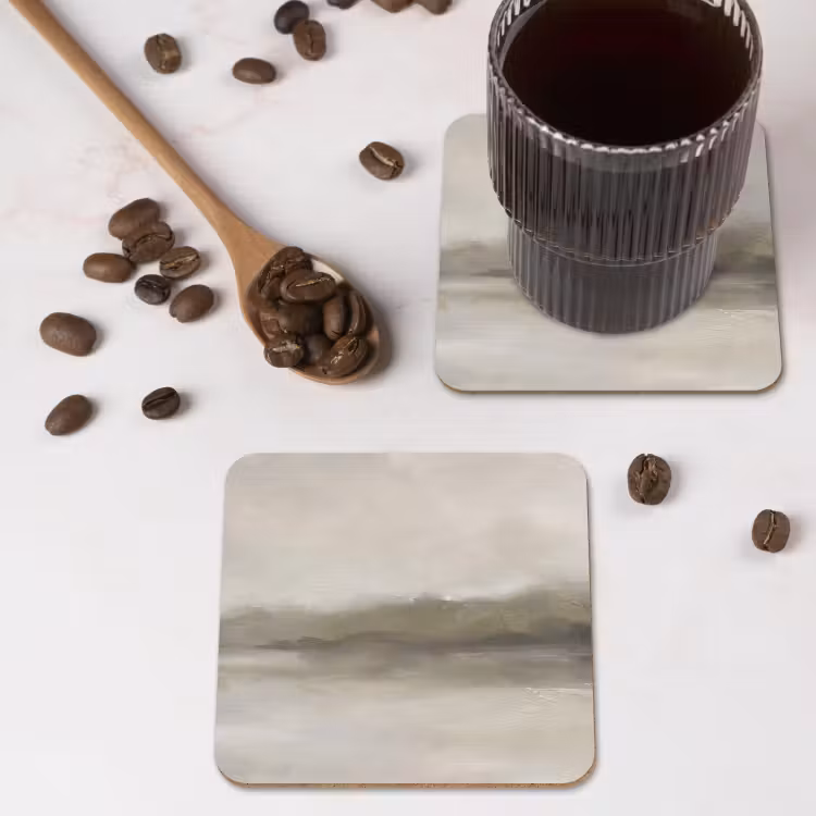 Onderzetter - Abstract - Landschap - Nevel - Modern - Grijs — 4
