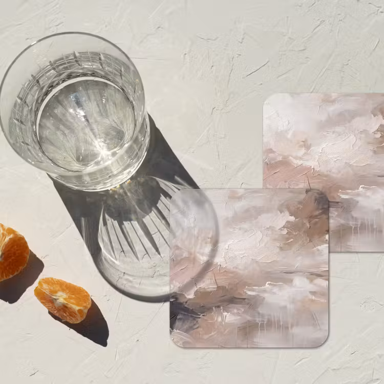 Onderzetter - Abstract - Textuur - Kunst - Modern - Beige — 3