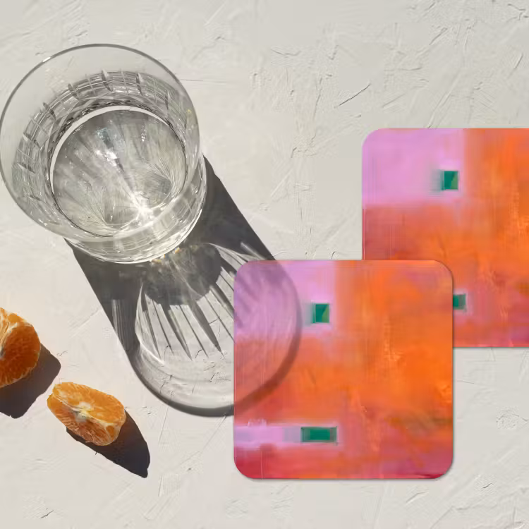 Onderzetter - Abstract - Vlakken - Kunst - Modern - Oranje — 3