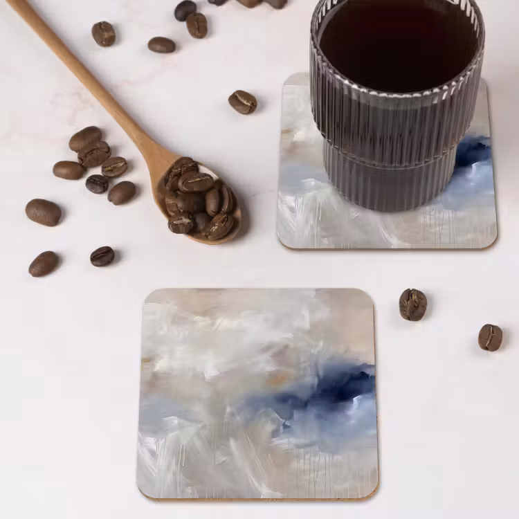 Onderzetter - Abstract - Wolken - Sfeer - Modern - Beige — 4