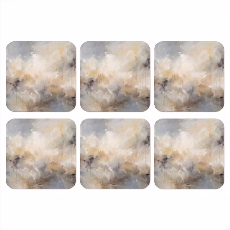 Onderzetter - Abstract - Wolken - Sfeervol - Beige - Grijs — 1