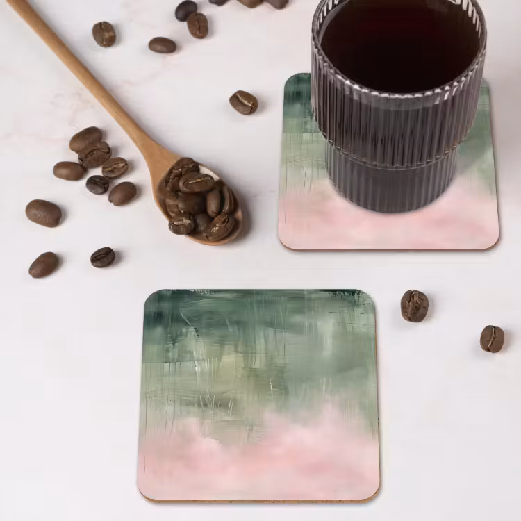 Onderzetter - Kunst - Abstract - Modern - Groen - Roze — 4