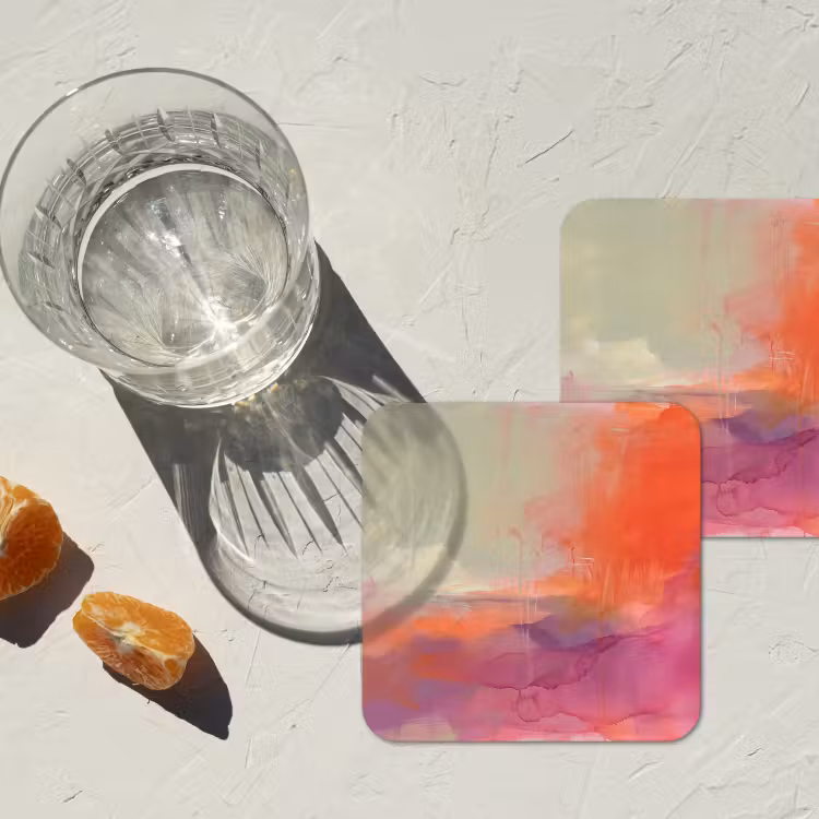 Onderzetter - Kunst - Vloeiend - Overgangen - Oranje — 3