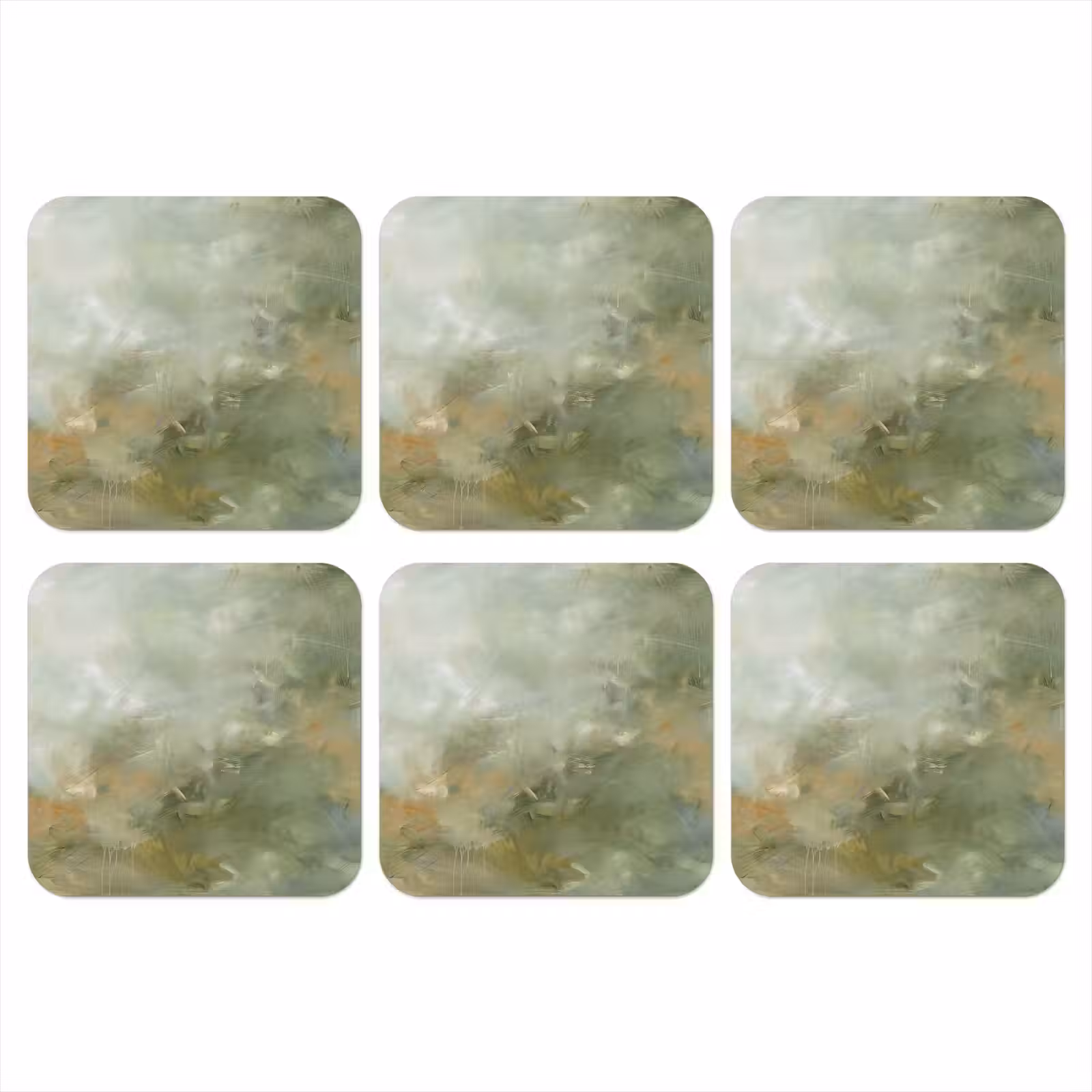 Onderzetter - Abstract - Groen - Beige - Modern - Kunst — 1