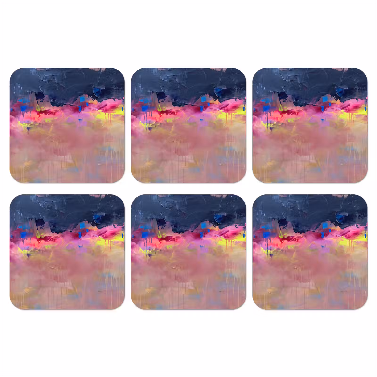 Onderzetter - Abstract - Textuur - Kleuren - Modern - Roze — 1