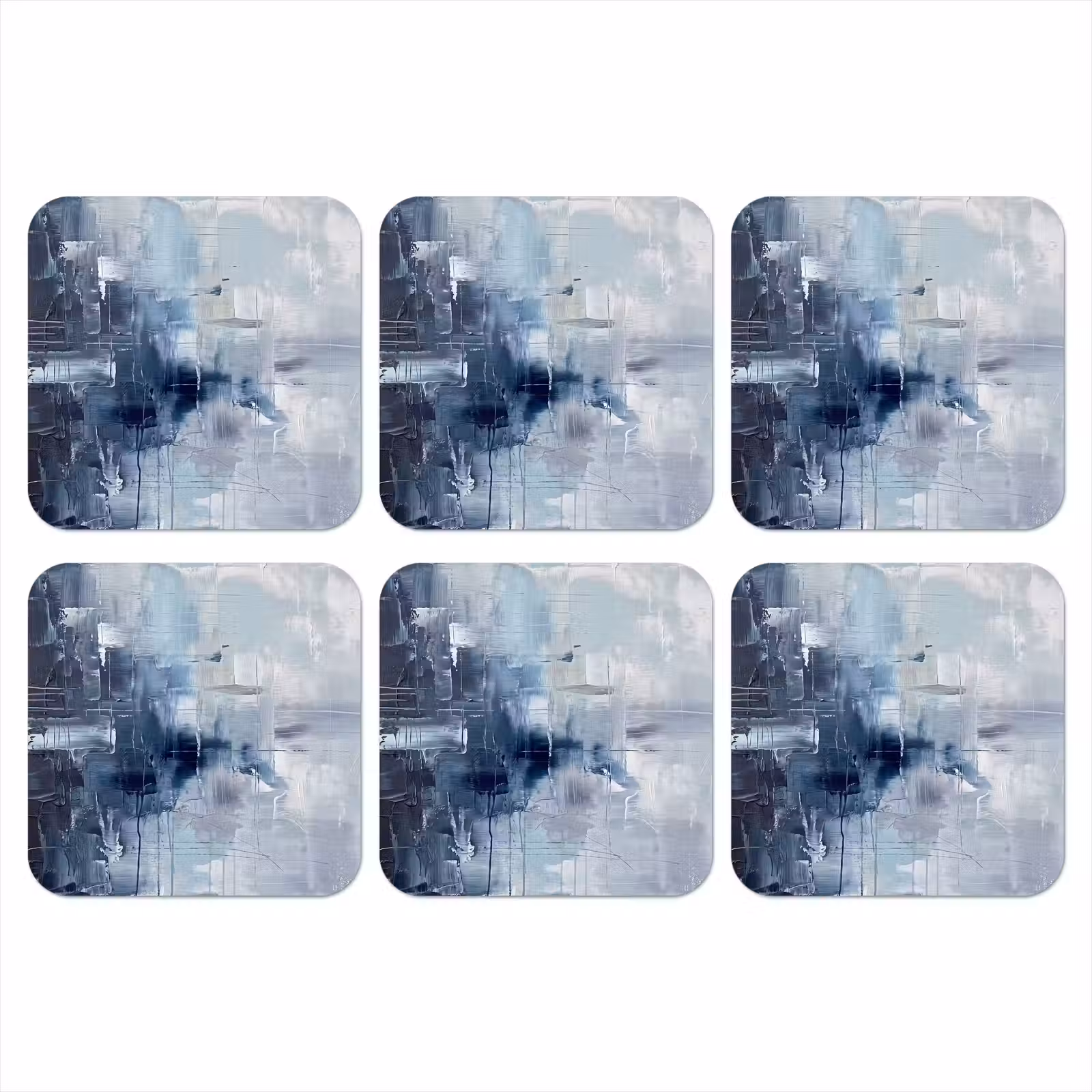 Onderzetter - Abstract - Textuur - Kunst - Modern - Blauw — 1
