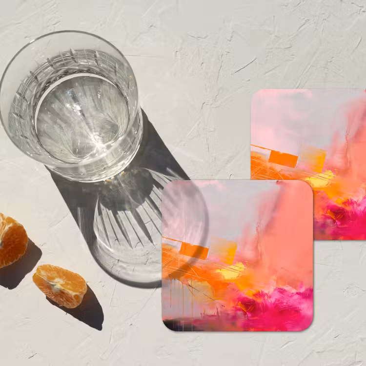 Onderzetter - Abstract - Kleurrijk - Modern - Roze — 3