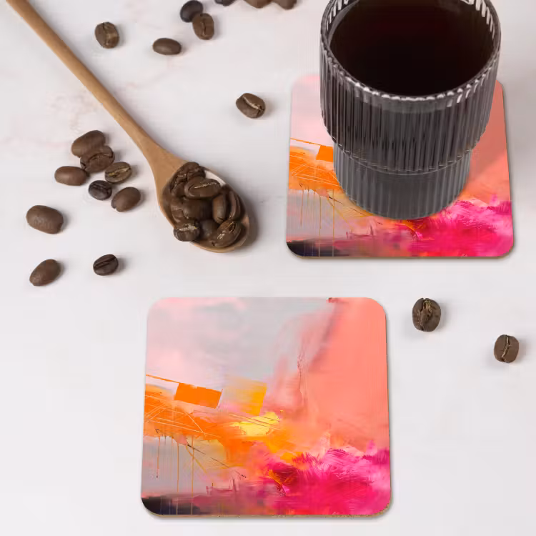 Onderzetter - Abstract - Kleurrijk - Modern - Roze — 4
