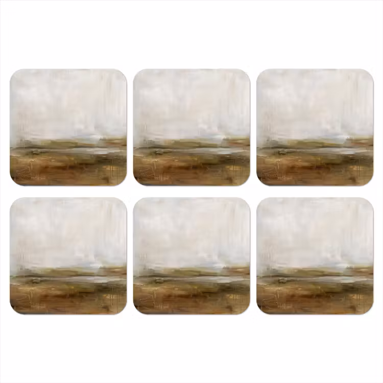 Onderzetter - Abstract - Landschap - Natuur - Beige - Bruin — 1
