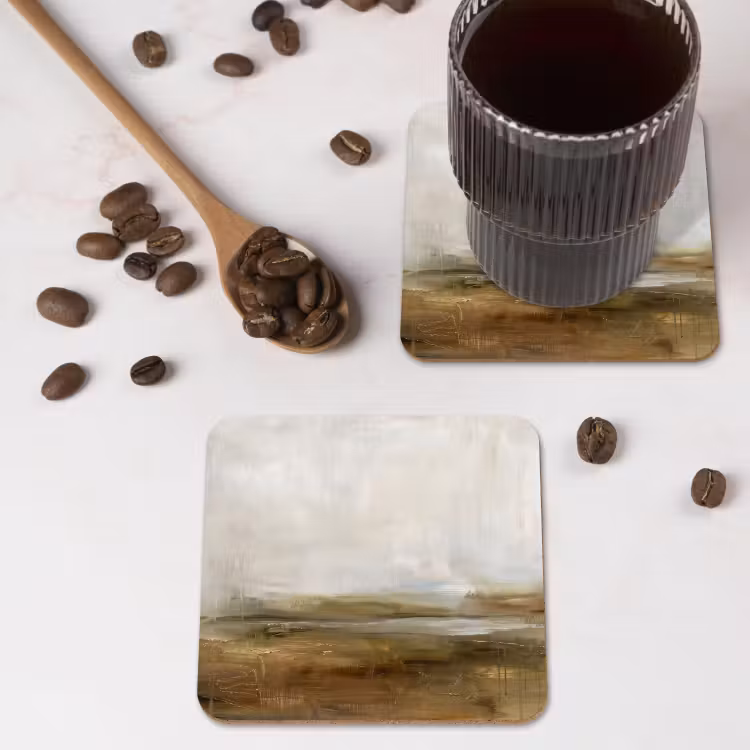 Onderzetter - Abstract - Landschap - Natuur - Beige - Bruin — 4