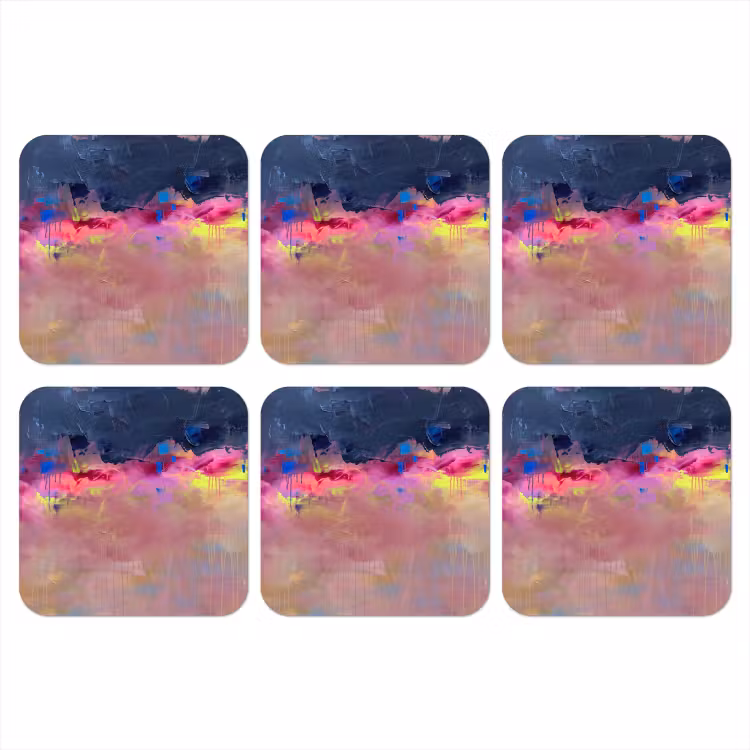 Onderzetter - Abstract - Textuur - Kleuren - Modern - Roze — 1