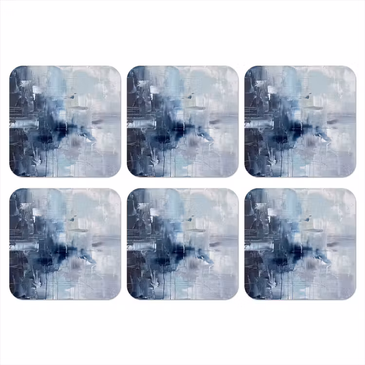 Onderzetter - Abstract - Textuur - Kunst - Modern - Blauw — 1