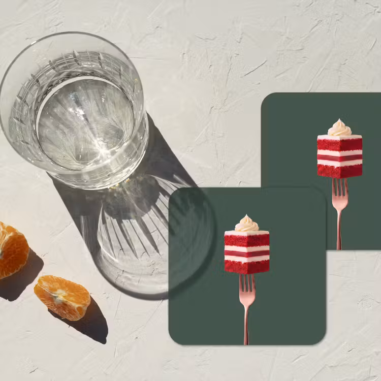 Onderzetter - Cake - Vork - Rood — 3