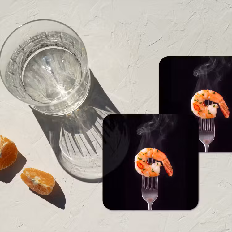 Onderzetter - Eten - Garnaal - Vork — 3
