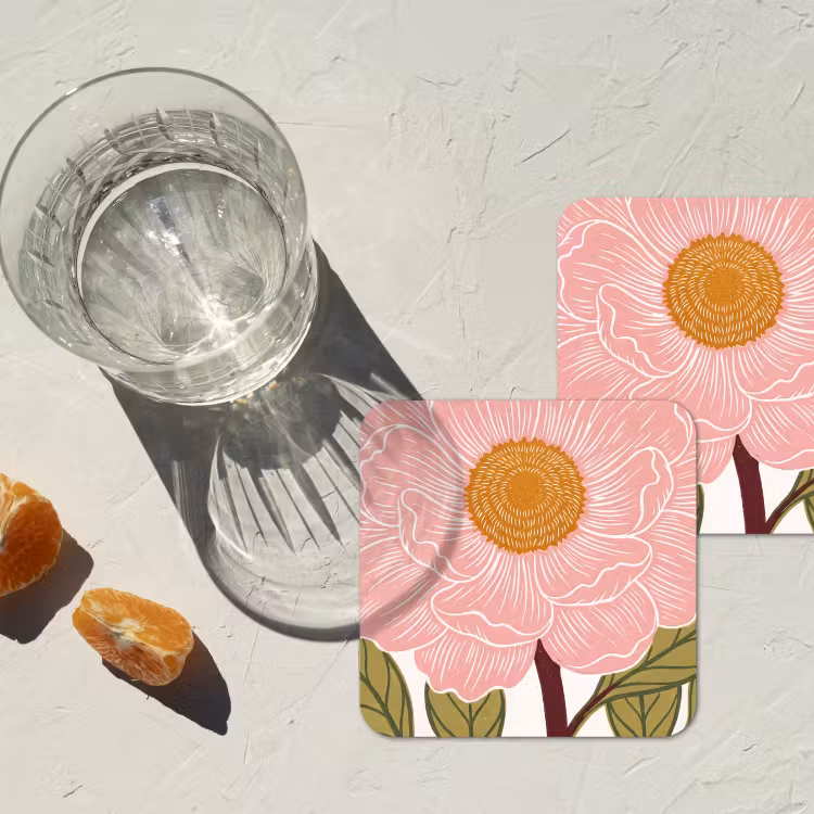 Onderzetter - Bloemen - Roze - Illustratie — 3