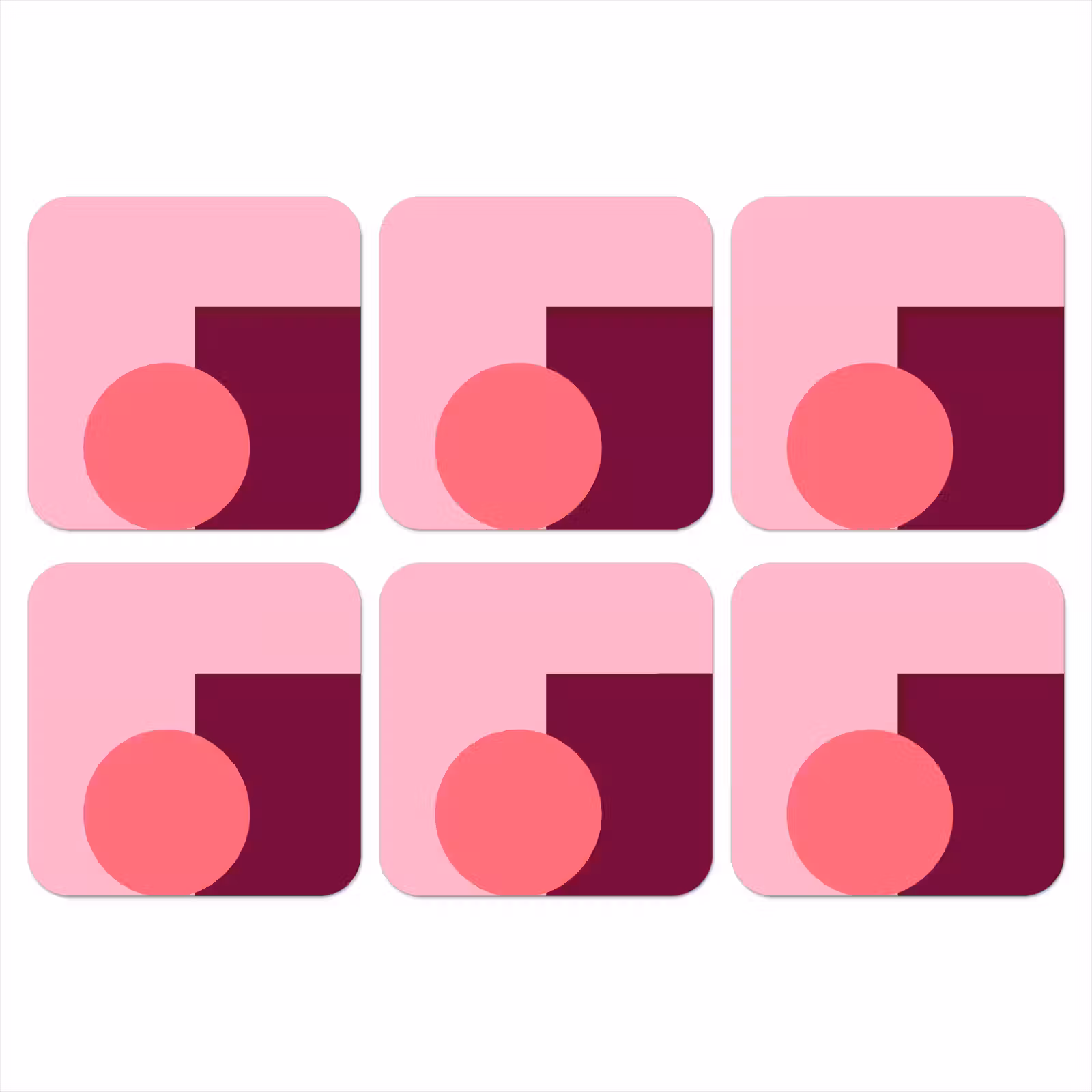Onderzetter - Abstract - Vormen - Roze - Modern - Design — 1