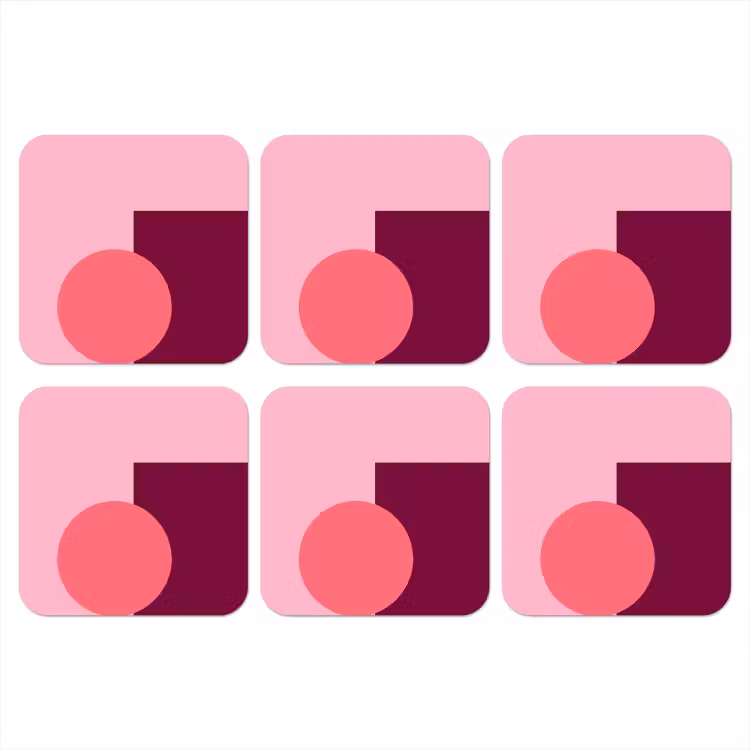 Onderzetter - Abstract - Vormen - Roze - Modern - Design — 1