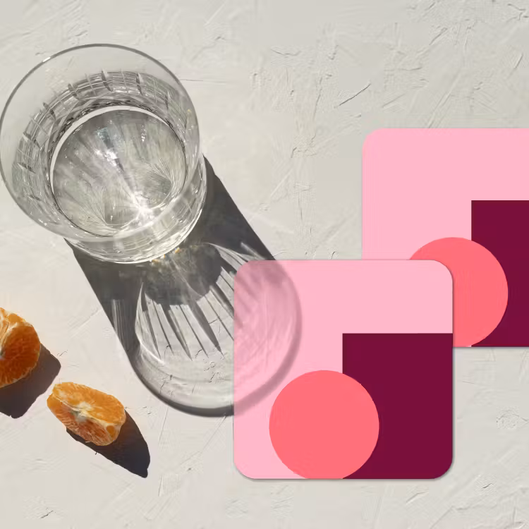 Onderzetter - Abstract - Vormen - Roze - Modern - Design — 3