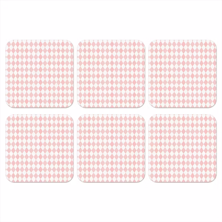 Onderzetter - Lichtroze - Ruiten - Geometrisch - Patroon — 1