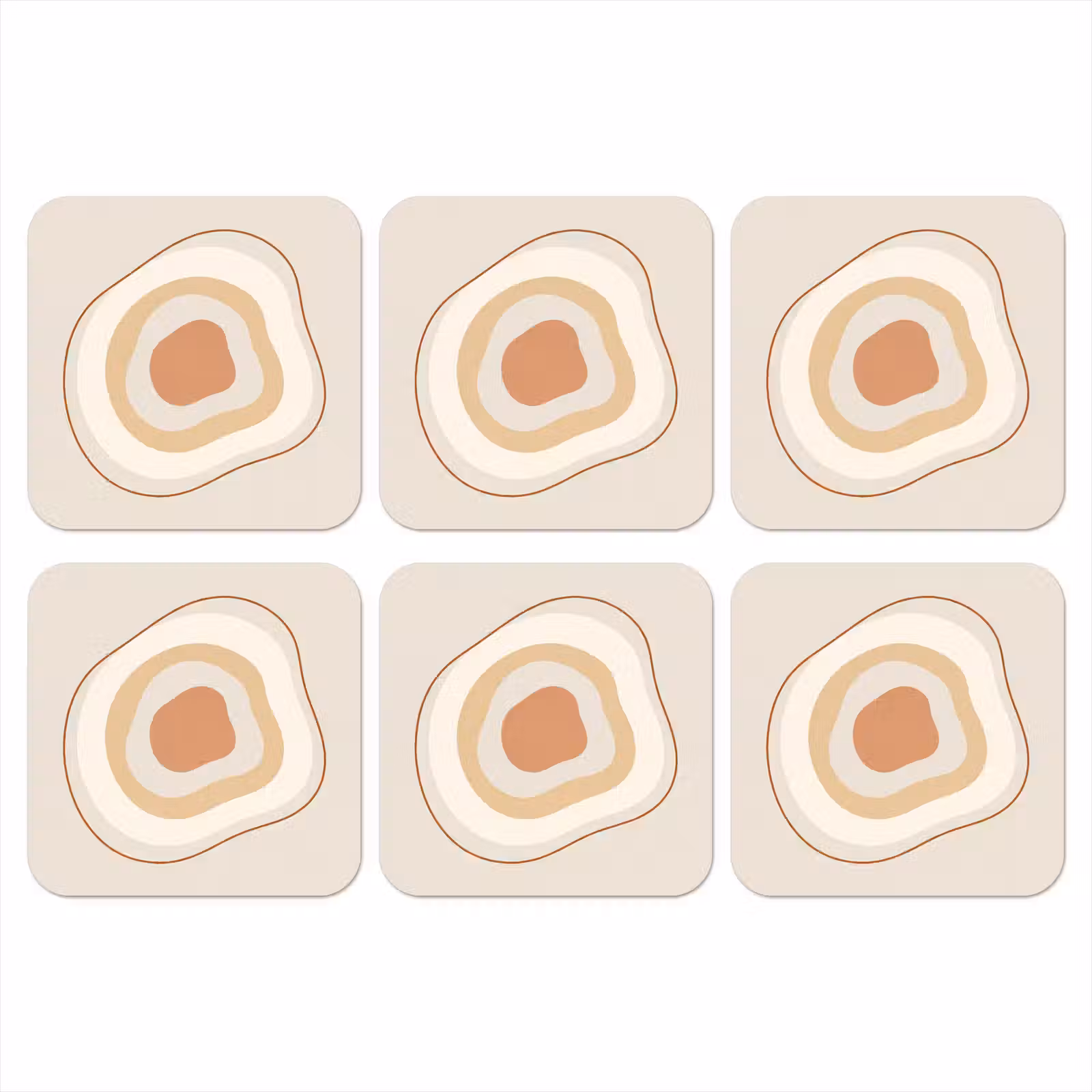 Onderzetter - Abstract - Organisch - Modern - Beige - Kunst — 1