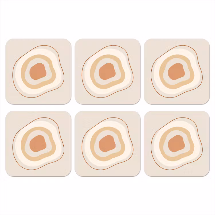 Onderzetter - Abstract - Organisch - Modern - Beige - Kunst — 1