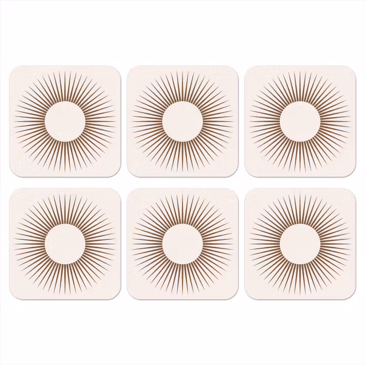 Onderzetter - Abstract - Zon - Symbool - Modern - Beige — 1