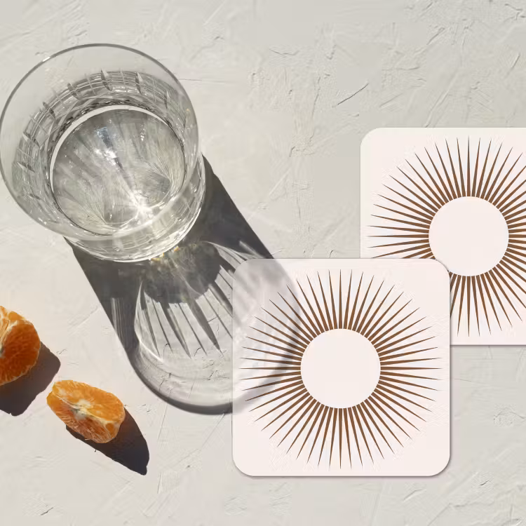 Onderzetter - Abstract - Zon - Symbool - Modern - Beige — 3