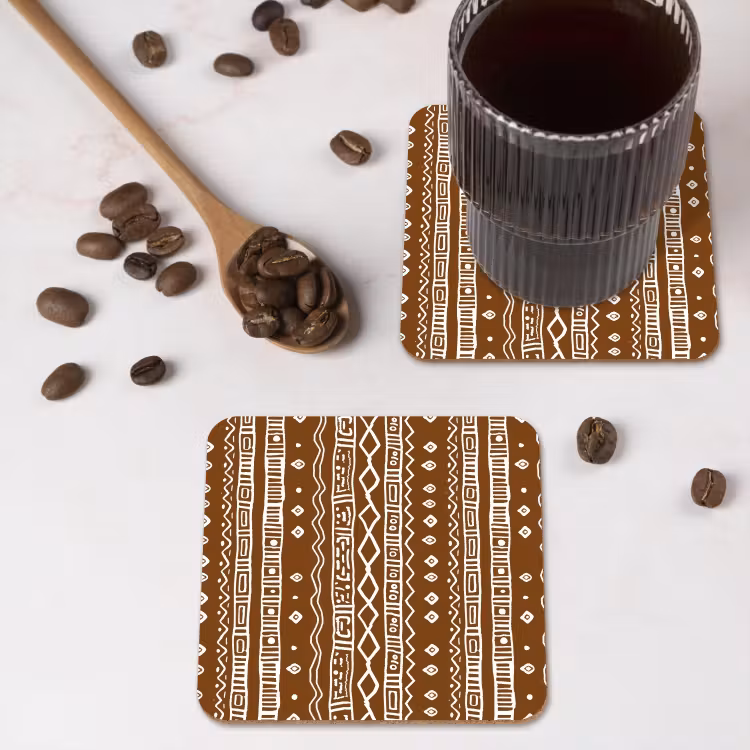 Onderzetter - Chocoladebruin - Etnisch - Tribaal - Patroon — 4